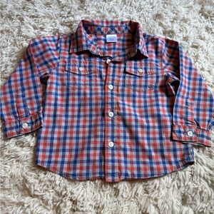 Gymboree Red and Blue Plaid Button Down Shirt